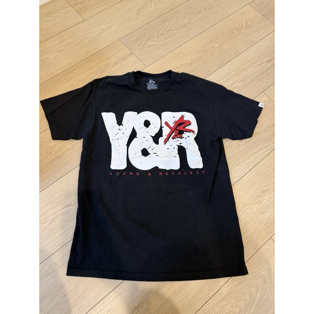 YOUNG & RECKLESS BLACK MEN'S GRAPHIC T-SHIRT W/LOGO size Large